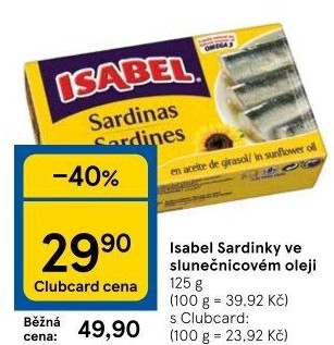 Sardinky v oleji Isabel