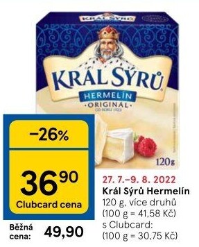 Sýr Hermelín Král sýrů