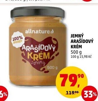 Arašídový krém Allnature