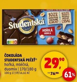 Čokoláda Studentská pečeť Orion