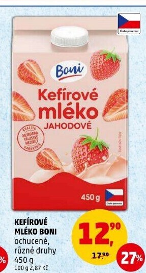Kefírové mléko ochucené Boni