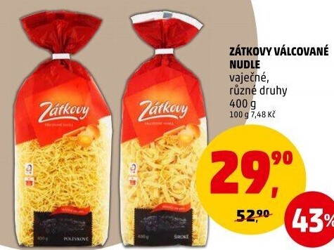 Polévkové nudle Zátkovy