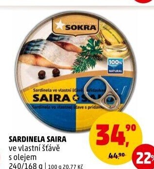 Sardinela ve vlastní šťávě Saira Sokra