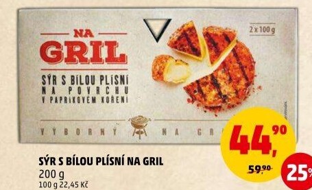 Sýr s bílou plísní Na gril Penny