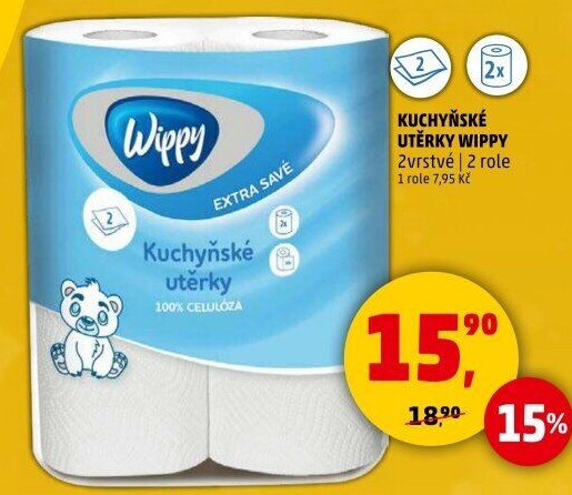 Utěrky kuchyňské 2vrstvé Wippy