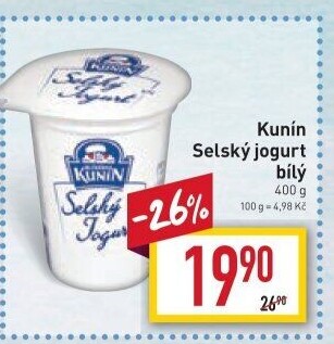 Bílý jogurt selský Kunín