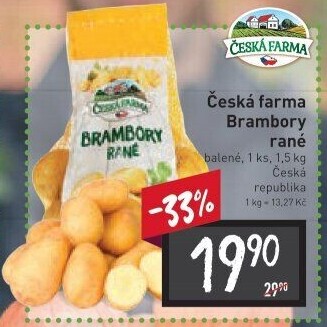 Brambory konzumní rané Česká farma