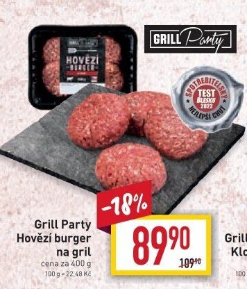 Hovězí burger Grill Party