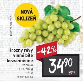 Hrozny bílé bezsemenné