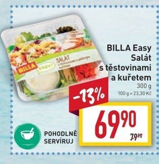 Salát stěstovinami a kuřetem Easy Billa