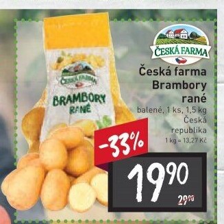 Brambory konzumní rané Česká farma
