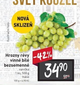 Hrozny bílé bezsemenné