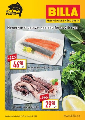 akční leták BILLA 27.7.2022-2.8.2022