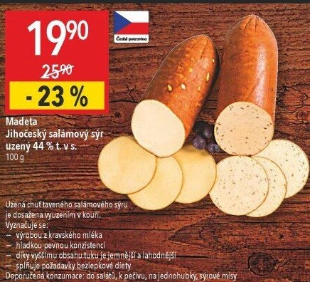 Sýr uzený salámový Jihočeský Madeta