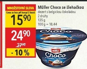 Dezert pudink se šlehačkou Müller