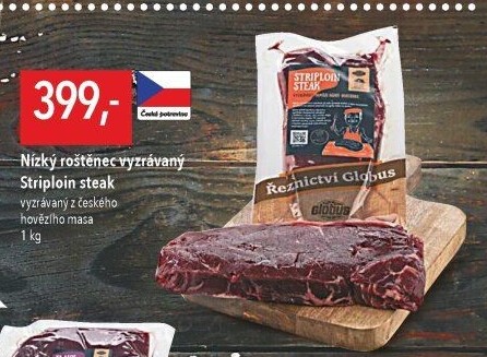 Hovězí nízký roštěnec Striploin steak Globus