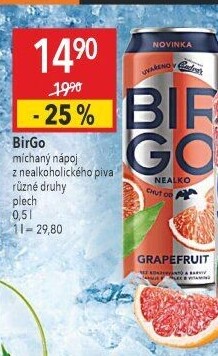 Nealkoholické pivo ochucené Birgo