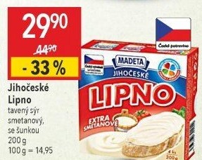 Tavený sýr Jihočeské Lipno Madeta