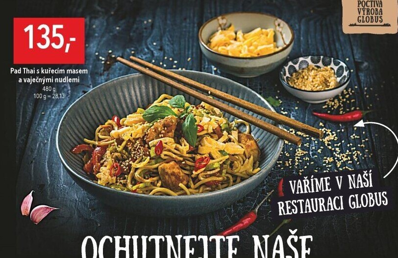 Pad Thai s kuřecím masem a nudlemi Globus