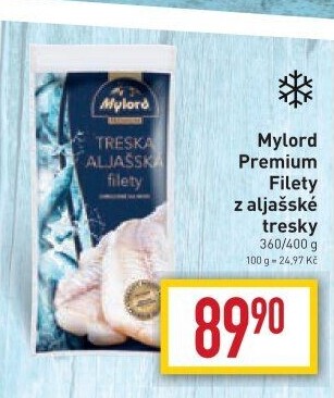 Aljašská treska filety mražená Premium Mylord
