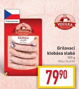 Klobása na gril Vocílka
