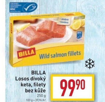 Losos divoký Keta filety mražený Billa
