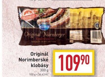 Norimberská grilovací klobása Kupfer