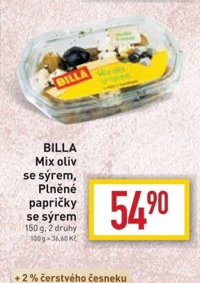 Salát mix se sýrem a olivami Billa