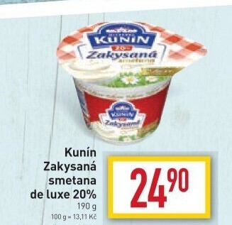 Zakysaná smetana de luxe Kunín 20%