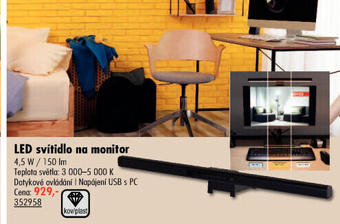 LED svítidlo na monitor