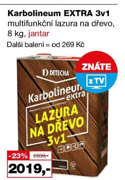 Impregnační nátěr na dřevo Karbolineum Extra 3v1 Detecha
