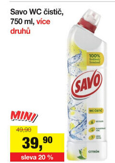 Gelový čistič WC Savo