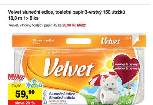 Toaletní papír 3vrstvý Velvet
