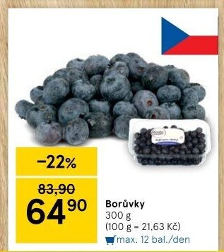 Borůvky Čerstvě utrženo