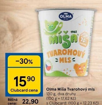 Dezert Tvarohový mls Míša Olma