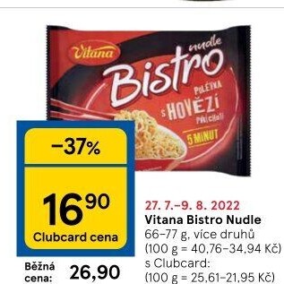 Instantní polévka nudlová Bistro Vitana