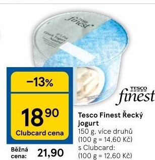 Jogurt řecký Tesco Finest