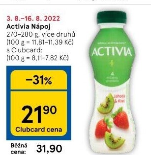 Jogurtový nápoj Activia Danone