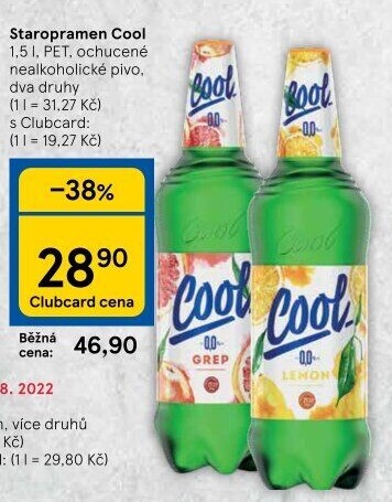 Nealkoholické pivo ochucené Staropramen Cool
