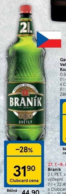 Pivo světlé výčepní 10° Braník