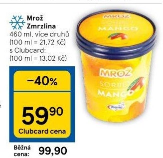 Sorbet v kelímku Mrož Prima