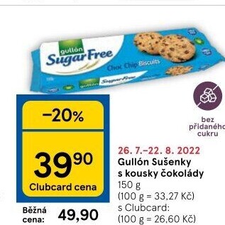 Sušenky bez cukru Sugar Free Cookies Gullón
