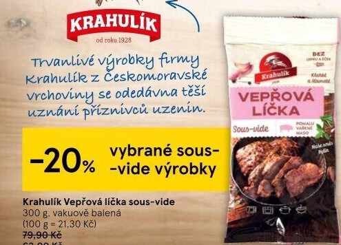 Vepřová líčka Sous vide Krahulík