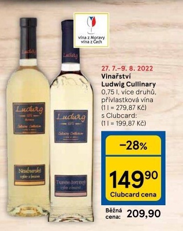 Vína Culinary Collection Vinařství Ludwig - výběr z hroznů