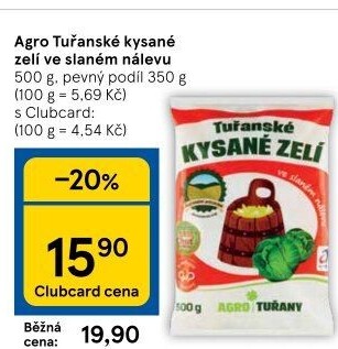Zelí kysané tuřanské Agro Tuřany