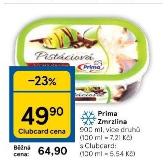 Zmrzlina ve vaničce Prima