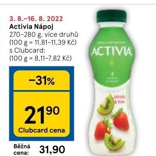 Jogurtový nápoj Activia Danone