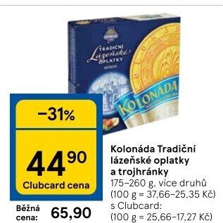 Lázeňské oplatky Kolonáda Opavia