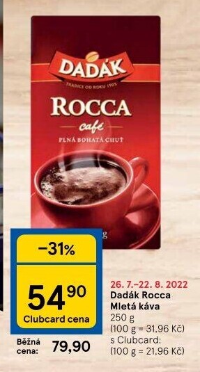 Mletá káva Rocca cafe Dadák