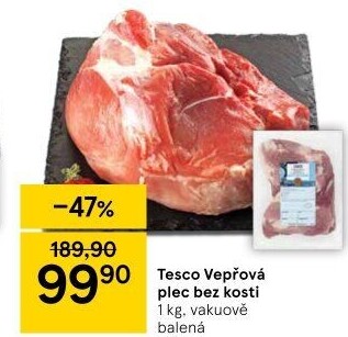 Vepřová plec bez kosti Tesco